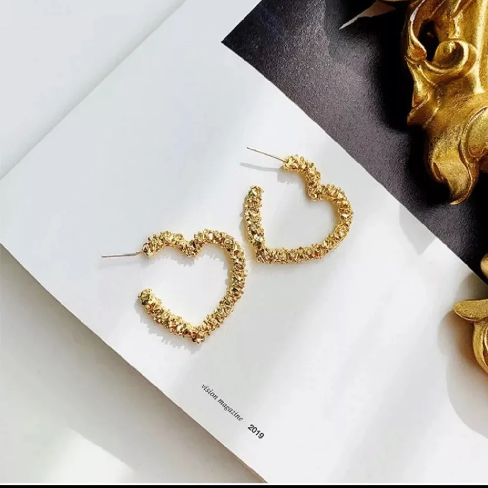 Gold Plated Heart Hoop Earrings ❤️ - Picture 2 of 6